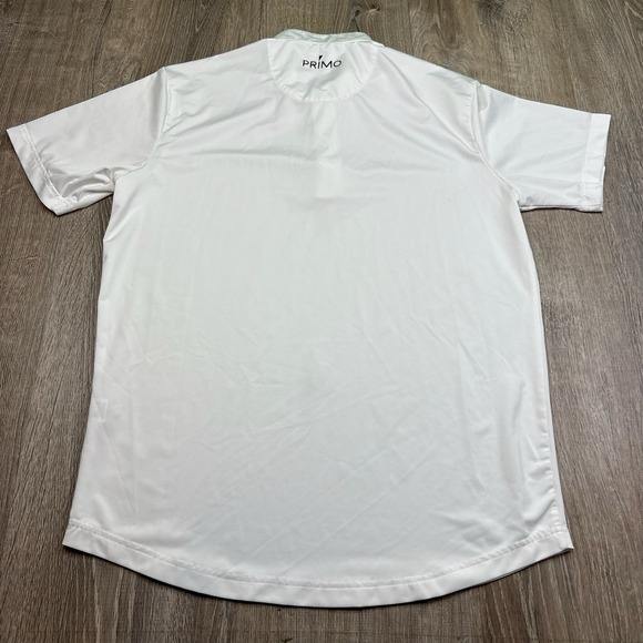 Primo Golf Polo Shirt Blade Collar Henley Performance White Short Sleeve Men's M - Picture 13 of 15